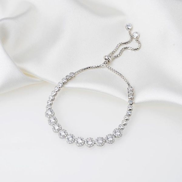 link, chain designer fashion 925 sterling silver jewelry 3a cubic zirconia party adjustable bracelet, Black
link, chain designer fashion 925 sterling silver jewelry 3a cubic zirconia party adjustable bracelet, Black