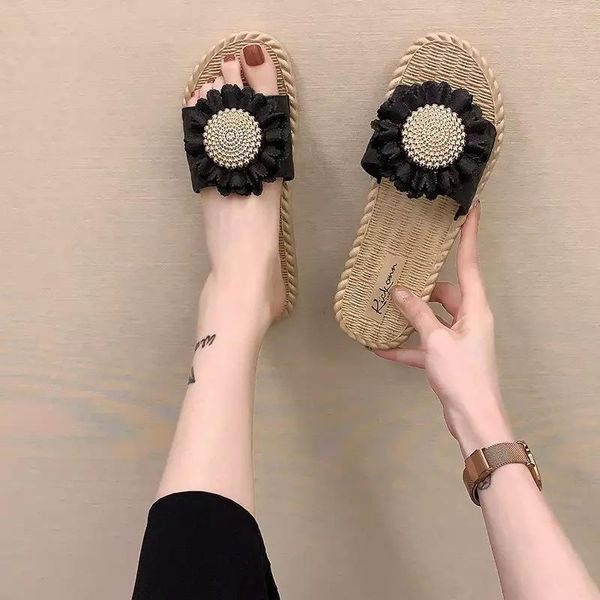 sandals women's shoes in spring and summer bear bottom with flower dual purpose home outdoor, Black
sandals women's shoes in spring and summer bear bottom with flower dual purpose home outdoor, Black