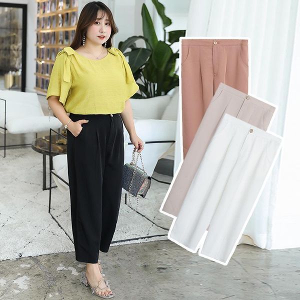 4xl plus size women trouser chiffon blazer pants straight elegant office ladies long big summer korean style women's & capris, Black;white
4xl plus size women trouser chiffon blazer pants straight elegant office ladies long big summer korean style women's & capris, Black;white