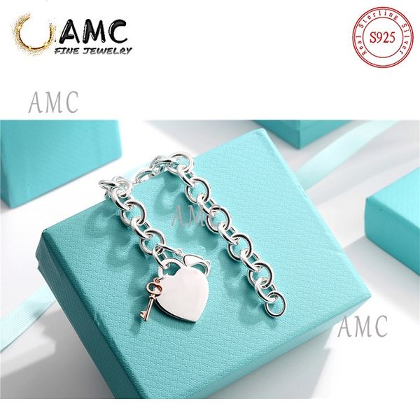 amc 925 sterling silver women bracelet love in stile classico key heart-shaped bracelets ot chain jewelry 1:1 original design sense for girl, Golden;silver
amc 925 sterling silver women bracelet love in stile classico key heart-shaped bracelets ot chain jewelry 1:1 original design sense for girl, Golden;silver