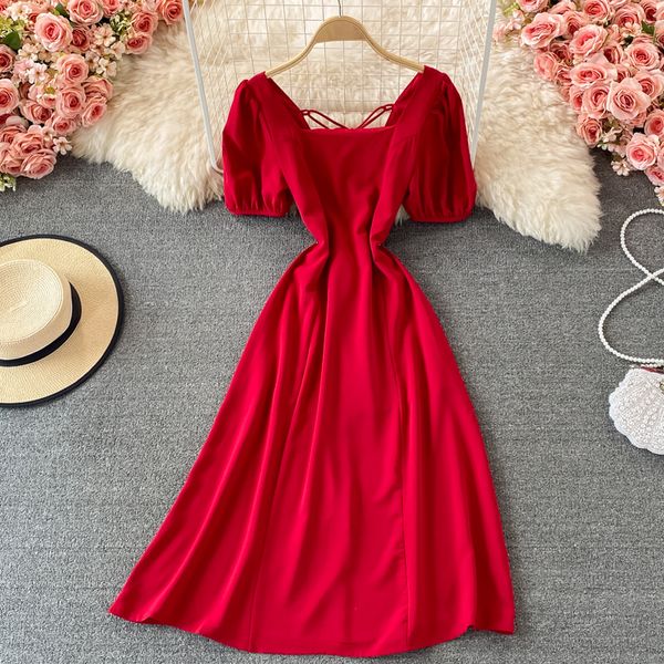 black/red/white square collar vintage dress women elegant short sleeve high waist a-line casual vestidos female summer 2021 new, Black;gray
black/red/white square collar vintage dress women elegant short sleeve high waist a-line casual vestidos female summer 2021 new, Black;gray