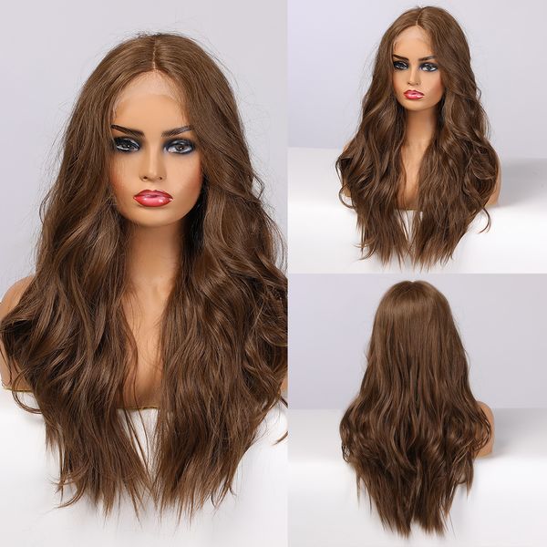 brown lace front wig synthetic hair long wavy wigs for women lace wig natural high density heat resistant cosplay wigfactory direct, Black
brown lace front wig synthetic hair long wavy wigs for women lace wig natural high density heat resistant cosplay wigfactory direct, Black