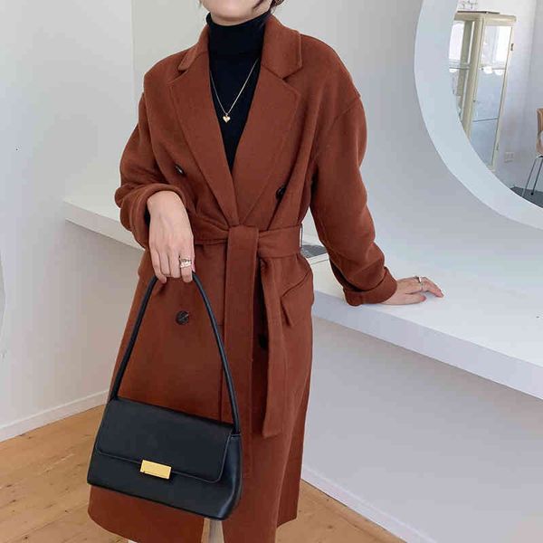 wool solid chic fashion retro elegant long gentle blend loose casual warm double breasted woolen winter women coat, Black
wool solid chic fashion retro elegant long gentle blend loose casual warm double breasted woolen winter women coat, Black