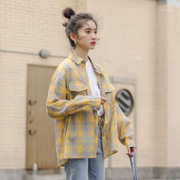 women's polos spring vintage shirt female oversize women long sleeve girls blouse plus size plaid blouses femme blusas, White
women's polos spring vintage shirt female oversize women long sleeve girls blouse plus size plaid blouses femme blusas, White