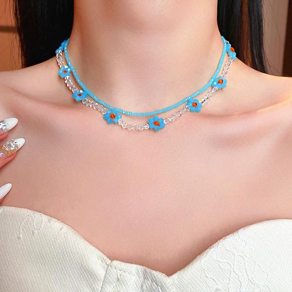 chokers blue sweet crystal flower necklace korean summer fresh necklaces mori personalized design t-shirt dress clavicle chain jewelry, Golden;silver
chokers blue sweet crystal flower necklace korean summer fresh necklaces mori personalized design t-shirt dress clavicle chain jewelry, Golden;silver
