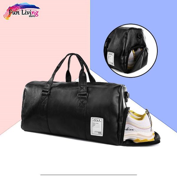 outdoor bags black sports gym bag for women men pu leather big training fitness yoga travel luggage shoulder rcbag008
outdoor bags black sports gym bag for women men pu leather big training fitness yoga travel luggage shoulder rcbag008