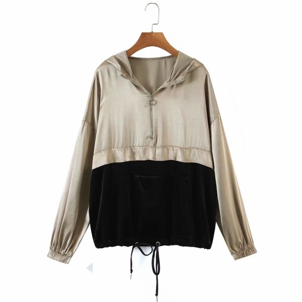 spring women contrast color splicing hooded shirt female long sleeve blouse casual lady loose blusas s8597 210430, White
spring women contrast color splicing hooded shirt female long sleeve blouse casual lady loose blusas s8597 210430, White