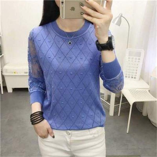 women's sweaters 2021 lace bottoming shirt, net yarn spring and autumn large size long-sleeved thin section hollow knit sweater h1479, White;black
women's sweaters 2021 lace bottoming shirt, net yarn spring and autumn large size long-sleeved thin section hollow knit sweater h1479, White;black