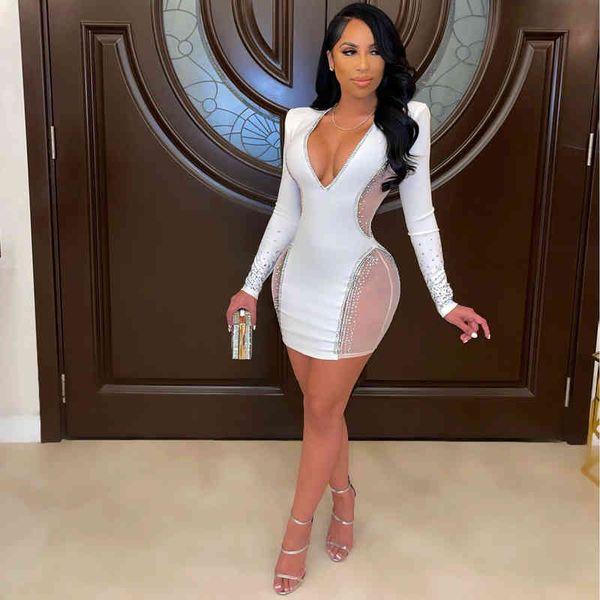 spring and autumn women fashion long sleeve v-neck drill perspective slim fit nightclub dress, Black;gray
spring and autumn women fashion long sleeve v-neck drill perspective slim fit nightclub dress, Black;gray