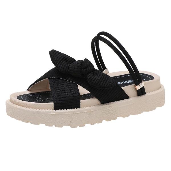 casual women's slippers sweet and simple cross vamp bows embellished with small fresh 2021, Black
casual women's slippers sweet and simple cross vamp bows embellished with small fresh 2021, Black