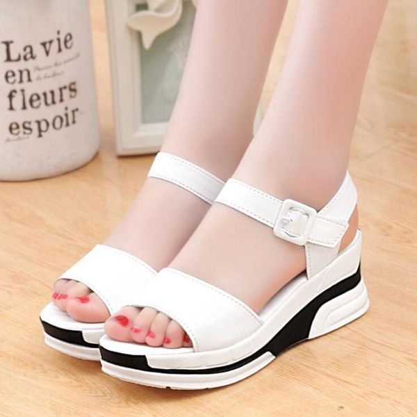 women's shoes sandals summer fashion wild fish mouth wedges flat female slipper, Black
women's shoes sandals summer fashion wild fish mouth wedges flat female slipper, Black