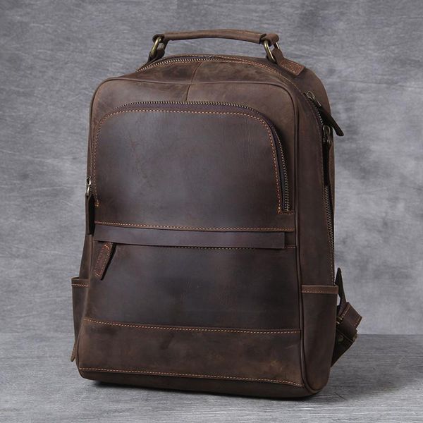 men's genuine cowhide leather backpack large lapshoulder bag travel classic vintage crazy horse school
men's genuine cowhide leather backpack large lapshoulder bag travel classic vintage crazy horse school