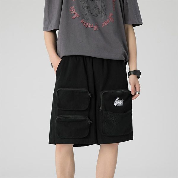 men's shorts summer cotton cargo men elastic waist loose short pants fashion street zipper big pocket straight trousers male plus size, White;black
men's shorts summer cotton cargo men elastic waist loose short pants fashion street zipper big pocket straight trousers male plus size, White;black