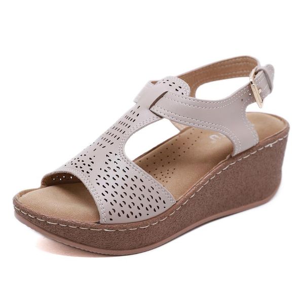 summer women's sandals color matching wedge heel light casual buckle comfortable fish mouth large size single shoes fac, Black
summer women's sandals color matching wedge heel light casual buckle comfortable fish mouth large size single shoes fac, Black