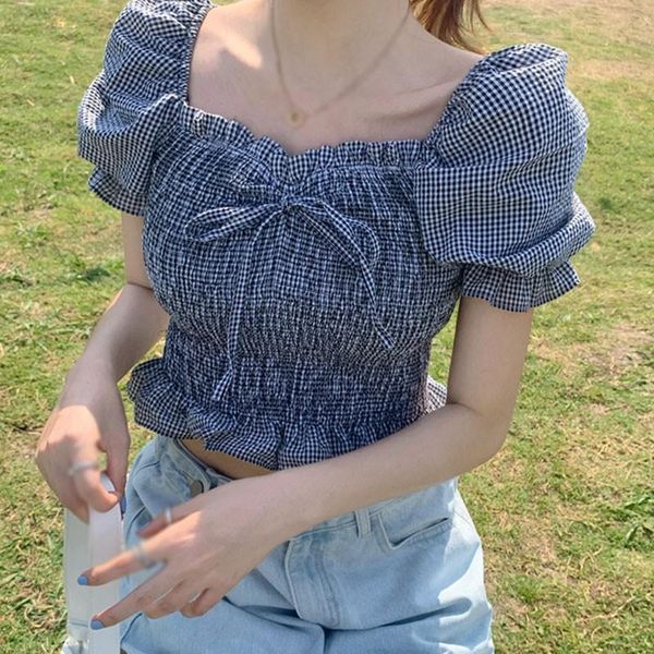 retro classic plaid shirts women crop fashion sweet square collar puff sleeve ruched blouse with bow women's blouses &, White
retro classic plaid shirts women crop fashion sweet square collar puff sleeve ruched blouse with bow women's blouses &, White