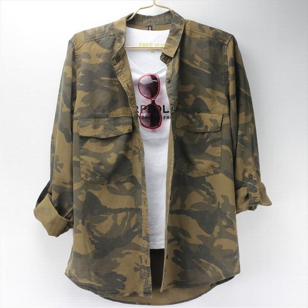 camouflage chiffon full length summer women shirts casual clothing and, White
camouflage chiffon full length summer women shirts casual clothing and, White