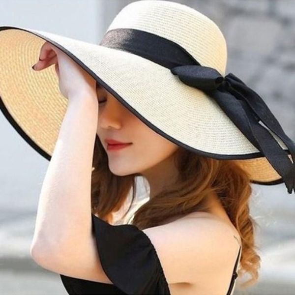 wide brim hats summer straw hat women big beach sun outdoor casual visor for uv protect bow ladies cap, Blue;gray
wide brim hats summer straw hat women big beach sun outdoor casual visor for uv protect bow ladies cap, Blue;gray