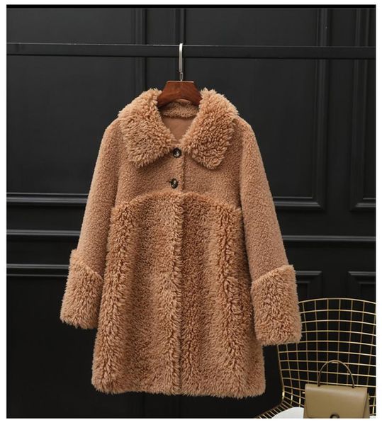 women's wool & blends jacket genuine sheared sheep fur coats stand collar real shearing outwear, Black
women's wool & blends jacket genuine sheared sheep fur coats stand collar real shearing outwear, Black