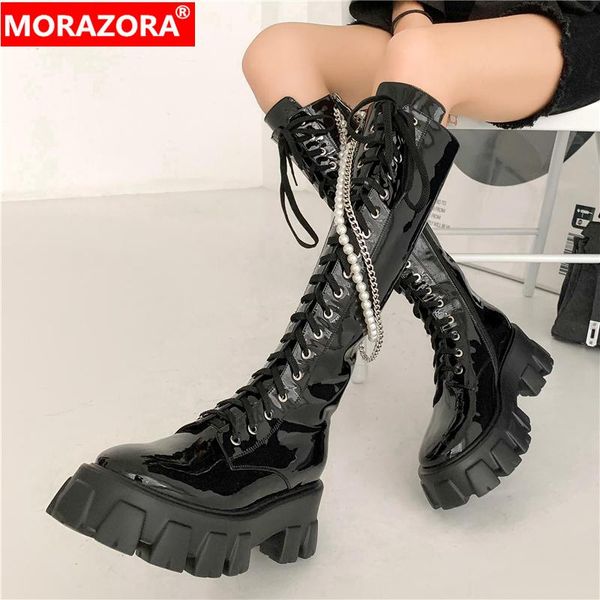 boots morazora 2021 fashion knee high genuine leather punk women motorcycle shoes platform autumn winter, Black
boots morazora 2021 fashion knee high genuine leather punk women motorcycle shoes platform autumn winter, Black