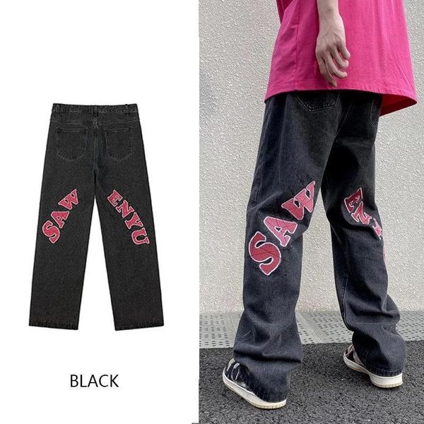 men's jeans men high street letter printed winter hip-hop fashion straight loose trousers for and women harajuku, Blue
men's jeans men high street letter printed winter hip-hop fashion straight loose trousers for and women harajuku, Blue