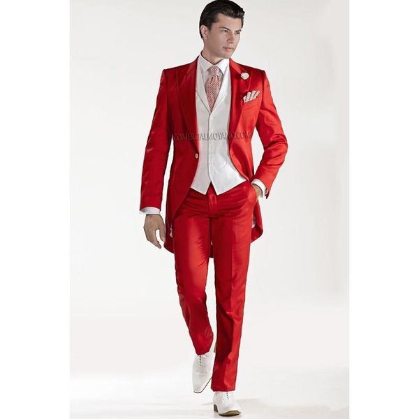men's suits & blazers custom design red tailcoat groom tuxedos peaked lapel wedding dress prom holiday suit(jacket+pants+vest) f830, White;black
men's suits & blazers custom design red tailcoat groom tuxedos peaked lapel wedding dress prom holiday suit(jacket+pants+vest) f830, White;black