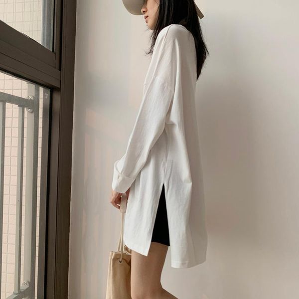 women's t-shirt casual women solid color cotton 2021 spring autumn female clothes long sleeve o-neck loose white
women's t-shirt casual women solid color cotton 2021 spring autumn female clothes long sleeve o-neck loose white