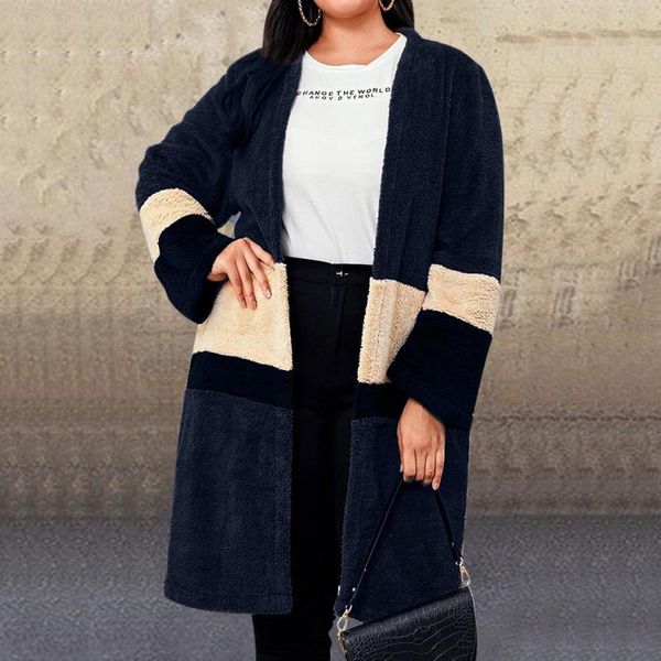 women's jackets long women warm winter fleece sleeve outerwear color matching cardigan coat with pockets manteau, Black;brown
women's jackets long women warm winter fleece sleeve outerwear color matching cardigan coat with pockets manteau, Black;brown