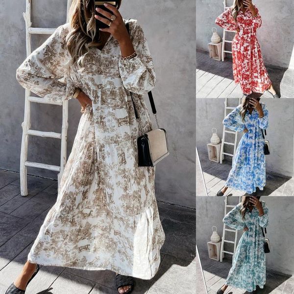 casual dresses elegant lace-up drawstring dress summer fashion flower print long sleeve party women v neck loose maxi mujer, Black;gray
casual dresses elegant lace-up drawstring dress summer fashion flower print long sleeve party women v neck loose maxi mujer, Black;gray