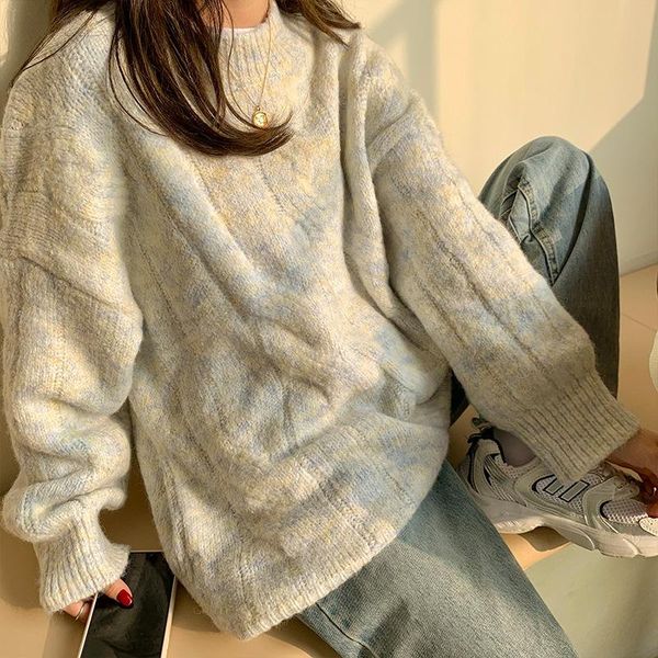 women's sweaters 2021 autumn winter twist sweater women gentle pullover loose outer wear knit clothing, White;black
women's sweaters 2021 autumn winter twist sweater women gentle pullover loose outer wear knit clothing, White;black