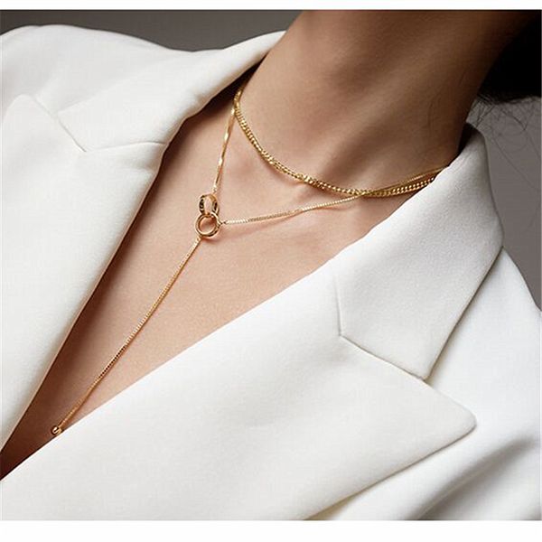 budrovky korea vintage gold silver color two layers round necklaces collarbone geometric pendant chain for women jewelry giftsdio chan conta
budrovky korea vintage gold silver color two layers round necklaces collarbone geometric pendant chain for women jewelry giftsdio chan conta