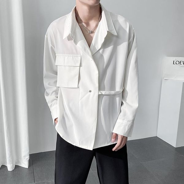 men's casual shirts autumn style large pocket design sense of minority loose long sleeve shirt hairdresser trend handsome top, White;black
men's casual shirts autumn style large pocket design sense of minority loose long sleeve shirt hairdresser trend handsome top, White;black