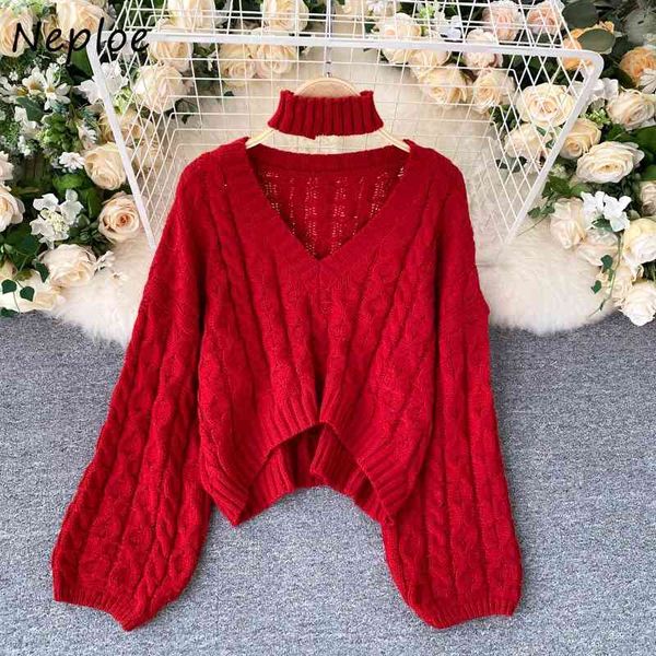 neploe fashion women sweaters puff sleeve v-neck knitted pullovers vintage halter collar twist patchwork jumper 94470 210422, White;black
neploe fashion women sweaters puff sleeve v-neck knitted pullovers vintage halter collar twist patchwork jumper 94470 210422, White;black