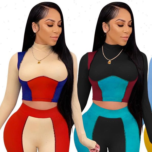 two piece set color slim women tracksuits patchwork outfits long sleeve tight skinny club party tracksuit, Gray
two piece set color slim women tracksuits patchwork outfits long sleeve tight skinny club party tracksuit, Gray