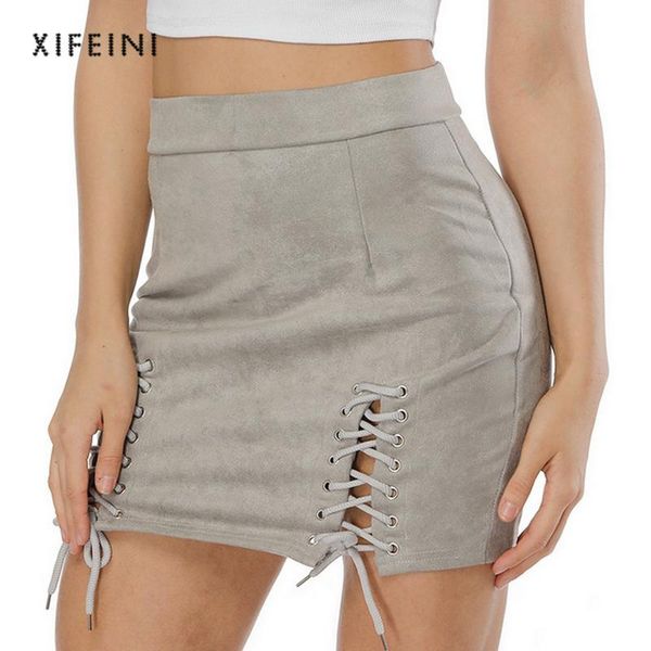 skirts xifeini women suede lace-up pack hip short women's zipper slim female faldas autumn high waist saias feminino, Black
skirts xifeini women suede lace-up pack hip short women's zipper slim female faldas autumn high waist saias feminino, Black