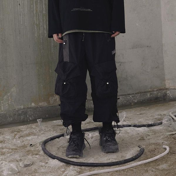 men's pants male women high streetwear hip hop loose harem pant jogger sweatpants trousers men removable leg casual cargo, Black
men's pants male women high streetwear hip hop loose harem pant jogger sweatpants trousers men removable leg casual cargo, Black