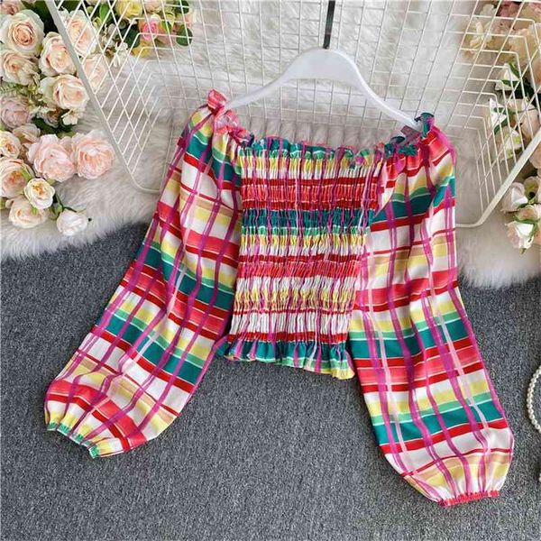 hong kong-style long-sleeved shirt women's autumn one-word collar off-shoulder high-waist short plaid gx1115 210507, White
hong kong-style long-sleeved shirt women's autumn one-word collar off-shoulder high-waist short plaid gx1115 210507, White