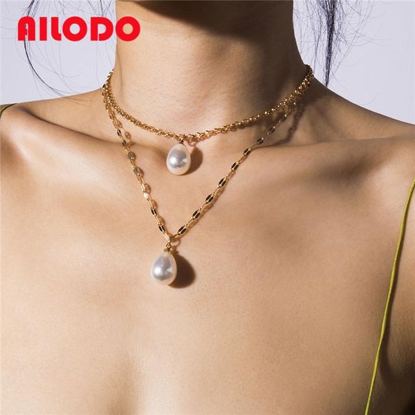 pendant necklaces ailodo multilayer pearl necklace for women gold color link chain statement collier femme fashion jewelry girls gift, Silver
pendant necklaces ailodo multilayer pearl necklace for women gold color link chain statement collier femme fashion jewelry girls gift, Silver