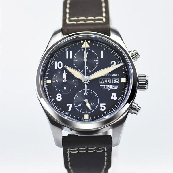 wristwatches hruodland men's wristwatch black dial sapphire crystal luminous 6s00 quartz movement chronograph function watches, Slivery;brown
wristwatches hruodland men's wristwatch black dial sapphire crystal luminous 6s00 quartz movement chronograph function watches, Slivery;brown