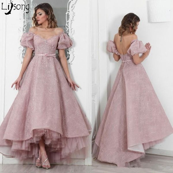party dresses dusty pink lace female puffy sleeves pleated high low formal evening dress custom made vintage royal princess floor length, White;black
party dresses dusty pink lace female puffy sleeves pleated high low formal evening dress custom made vintage royal princess floor length, White;black