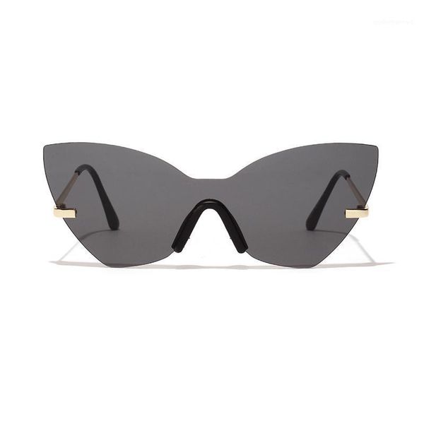 sharp horn cat eye retro sunglasses female butterfly shape without frame european and american, White;black
sharp horn cat eye retro sunglasses female butterfly shape without frame european and american, White;black