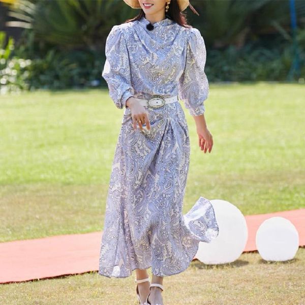 casual dresses women floral printed midi dress lady long puff sleeve irregular slim waist robes 2021early autumn for holiday, Black;gray
casual dresses women floral printed midi dress lady long puff sleeve irregular slim waist robes 2021early autumn for holiday, Black;gray