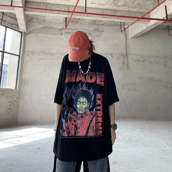 men's t-shirts street culture american dark hip-hop cotton short-sleeved t-shirt men and women with the same loose ins tide brand top, White;black
men's t-shirts street culture american dark hip-hop cotton short-sleeved t-shirt men and women with the same loose ins tide brand top, White;black