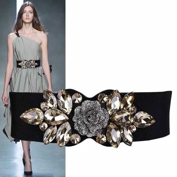 belts belt for women rose rhinestone inlaid elastic waistband ladies dress decoration corset girdle ceinturon de dames, Black;brown
belts belt for women rose rhinestone inlaid elastic waistband ladies dress decoration corset girdle ceinturon de dames, Black;brown