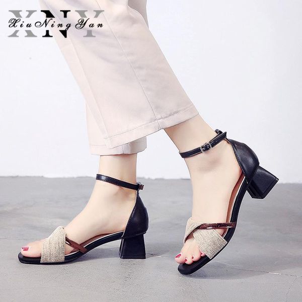 ankle strap square heels women sandals fashion summer shoes woman open toe chunky high party dress wedding, Black
ankle strap square heels women sandals fashion summer shoes woman open toe chunky high party dress wedding, Black