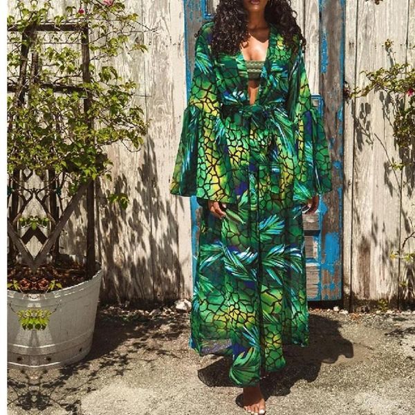women's swimwear 2021 boho print bikini wrap cover-ups flare sleeve self belt summer women kimono dress beach wear swim suit cover up, White;black
women's swimwear 2021 boho print bikini wrap cover-ups flare sleeve self belt summer women kimono dress beach wear swim suit cover up, White;black