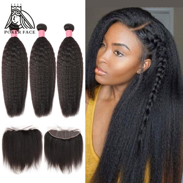human hair bulks poker face 28 30 inch brazilian 8a weave kinky straight bundles 3 4 with 13x4 lace frontal remy, Black
human hair bulks poker face 28 30 inch brazilian 8a weave kinky straight bundles 3 4 with 13x4 lace frontal remy, Black