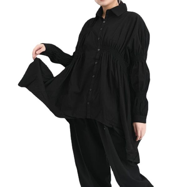 casual dresses women black pleated ruffles irregular women's dress lapel long sleeve loose fit fashion spring autumn 2021, Black;gray
casual dresses women black pleated ruffles irregular women's dress lapel long sleeve loose fit fashion spring autumn 2021, Black;gray