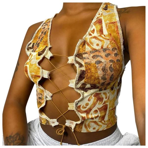fashion print hollow out crop women sleeveless lace up slim streetwear casual tank lady clothing 2021 women's tanks & camis, White
fashion print hollow out crop women sleeveless lace up slim streetwear casual tank lady clothing 2021 women's tanks & camis, White