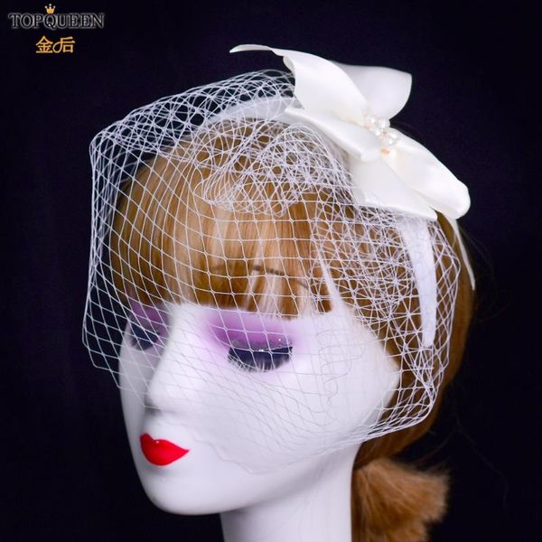 

bridal veils ueen va07 evening prom party costume birdcage bow fascinator bride wedding hats face white headpiece, Black