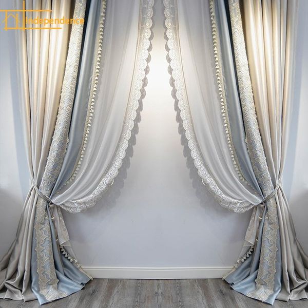 curtain & drapes french high-grade lace imitation silk stitching blackout curtains for living room and bedroom bay windows customized produc
curtain & drapes french high-grade lace imitation silk stitching blackout curtains for living room and bedroom bay windows customized produc